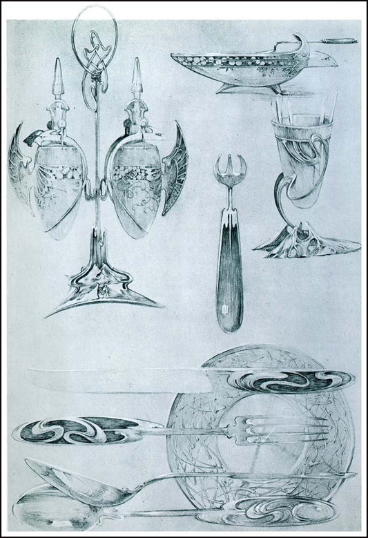 70 from the 'Documents Decoratifs" series, 1901 vintage artwork by Alphonse Mucha, 12x8" (A4 size) poster print