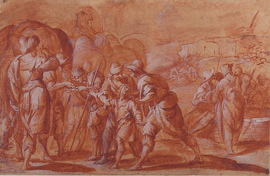 Joseph Sold by His Brethren 1590–1660-Giovanni Battista Discep,16x12"(A3) Poster