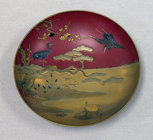 ,One of a Pair of Wine Cups with Mount H?rai 19th cent,16x12"(A3) Poster