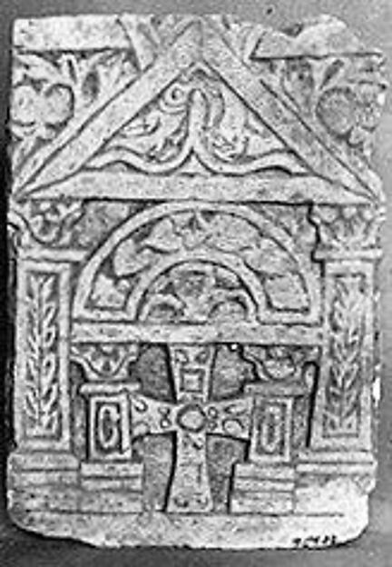 :Funerary Stele with Cross at Center in Architectural Frame -16x12"(A3) Poster