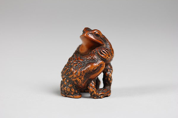 Netsuke of Two Frogs Wrestling 19th cent,  Poster Print