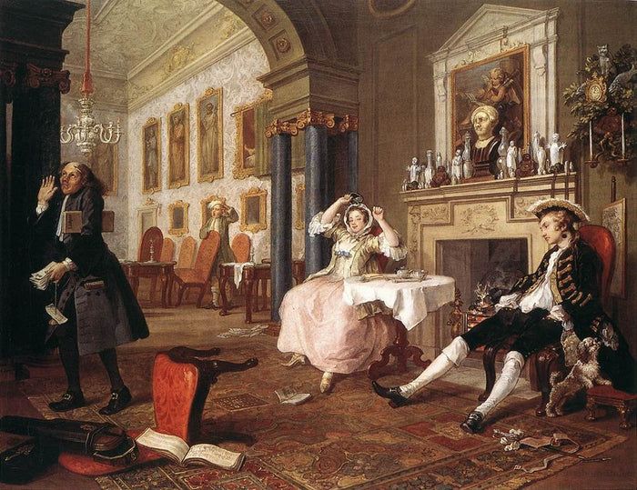 Shortly After the Marriage by William Hogarth, vintage art, modern poster print