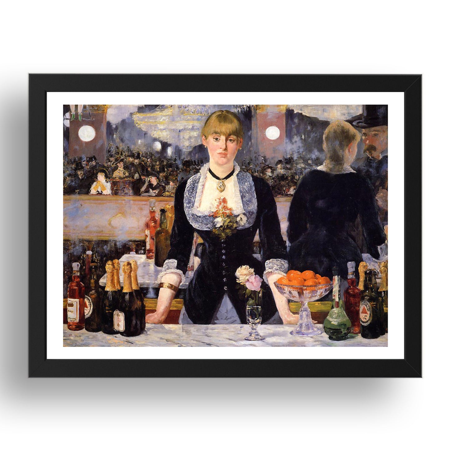 A Bar at the Folies-Bergere, vintage artwork by Édouard Manet, 17x13"(A3) Framed art poster