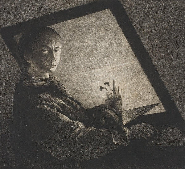 Self-Portrait with Etching Plate c1778-Jean Pierre Norblin de ,  Poster Print