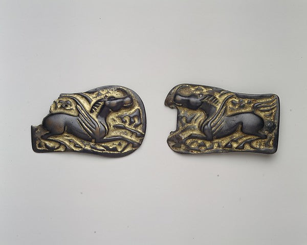 Pair of Belt Plaques with Winged Horses 1st cent A.D.-Made by,16x12"(A3)Poster