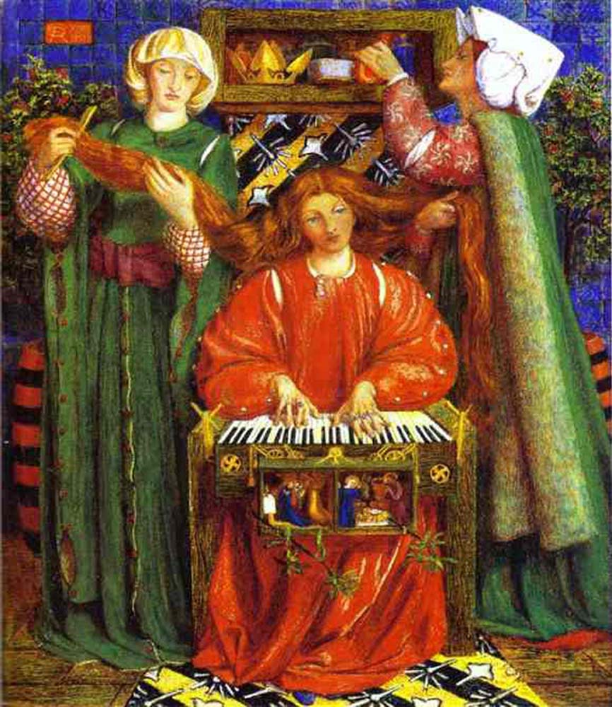 A Christmas Carol, 1857 by Dante Gabriel Rossetti, pre-Raphaelite artist, 16x12" (A3) Poster