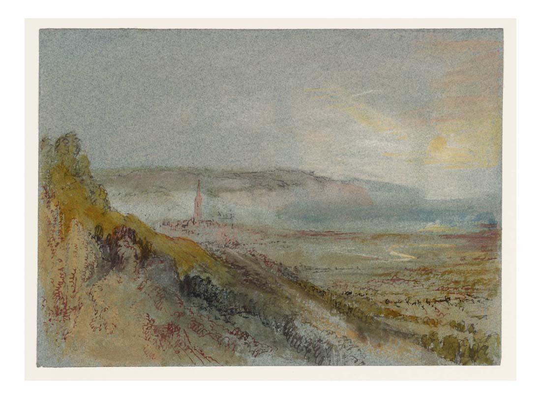 A Distant View of Harfleur from the West, 1832 by John Mallord William Turner RA, 12x8"(A4) Poster