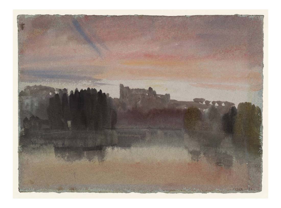 A Distant View of the Upperton Monument, from the Lake in Petworth Park, 1827 by John Mallord William Turner RA, 12x8"(A4) Poster