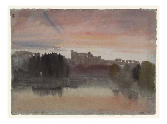 A Distant View of the Upperton Monument, from the Lake in Petworth Park, 1827 by John Mallord William Turner RA, 12x8"(A4) Poster