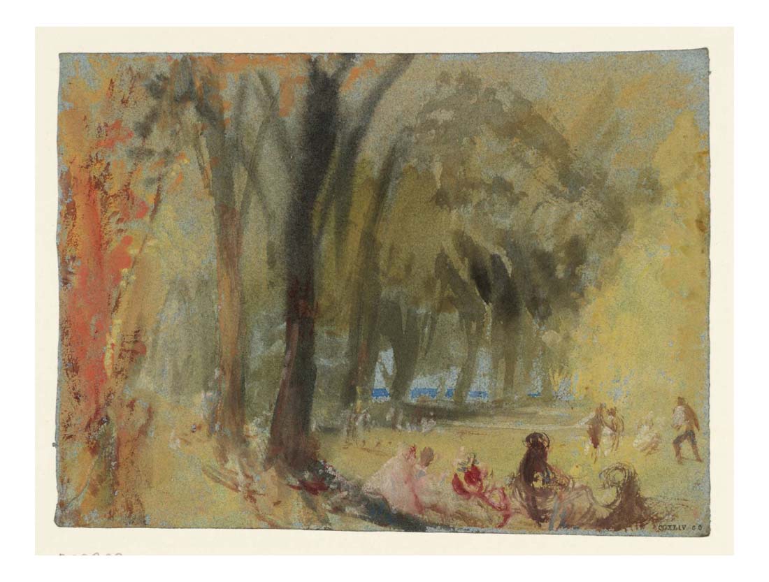 A Fete-Champetre, East Cowes Castle, 1827 by John Mallord William Turner RA, 12x8"(A4) Poster