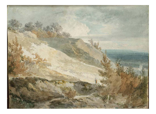 A Figure on a Hillside Path, with a View over a Plain Beyond, 1798 by John Mallord William Turner RA, 12x8"(A4) Poster