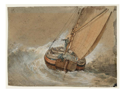 A Fishing Boat in a Rough Sea, Seen from Behind, 1796-97 by John Mallord William Turner RA, 12x8"(A4) Poster