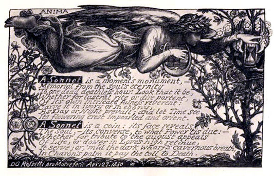 A Sonnet, 1880 by Dante Gabriel Rossetti, English Pre-Raphaelite Painter,12x8"(A4) Poster Print