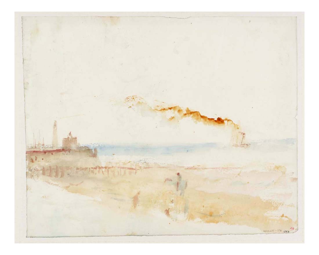 A Steamer off a Pier, Margate, 1843 by John Mallord William Turner RA, 12x8"(A4) Poster