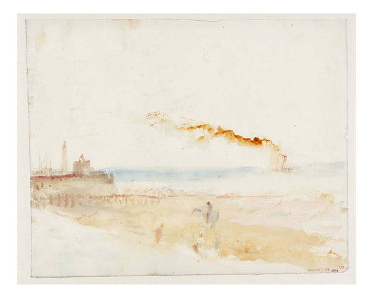 A Steamer off a Pier, Margate, 1843 by John Mallord William Turner RA, 12x8"(A4) Poster