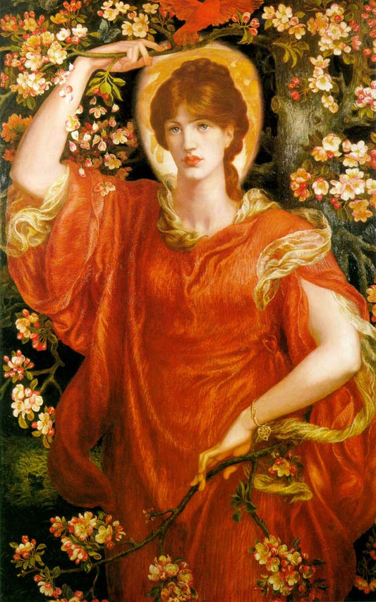 A Vision of Fiammetta, 1882 by Dante Gabriel Rossetti, pre-Raphaelite artist, 16x12" (A3) Poster