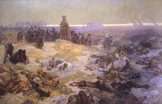 After the Battle of Grunwald - Alfons Mucha vintage artwork by Alphonse Mucha, 16x12" (A3 size) poster print