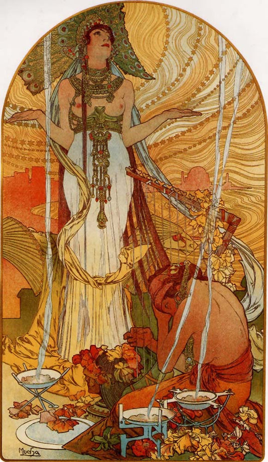 Alfons Mucha - 1896 - Salammbô vintage artwork by Alphonse Mucha, 12x8" (A4 size) poster print