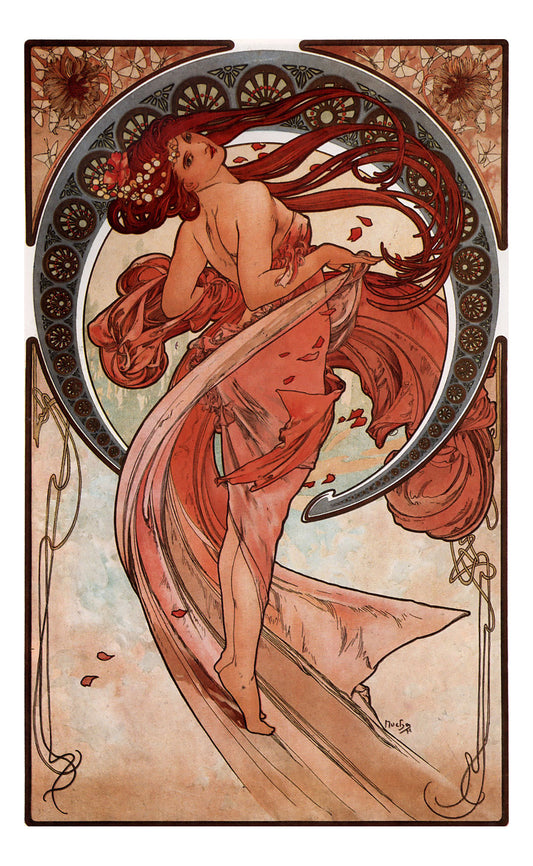 Alfons Mucha - 1898 - Dance-A4 vintage artwork by Alphonse Mucha, 12x8" (A4 size) poster print