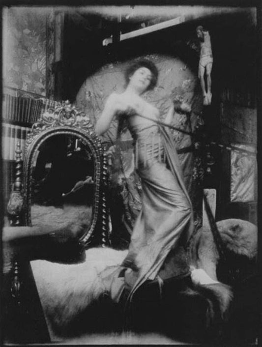 Alfons Mucha model in studio 008 vintage artwork by Alphonse Mucha, 16x12" (A3 size) poster print