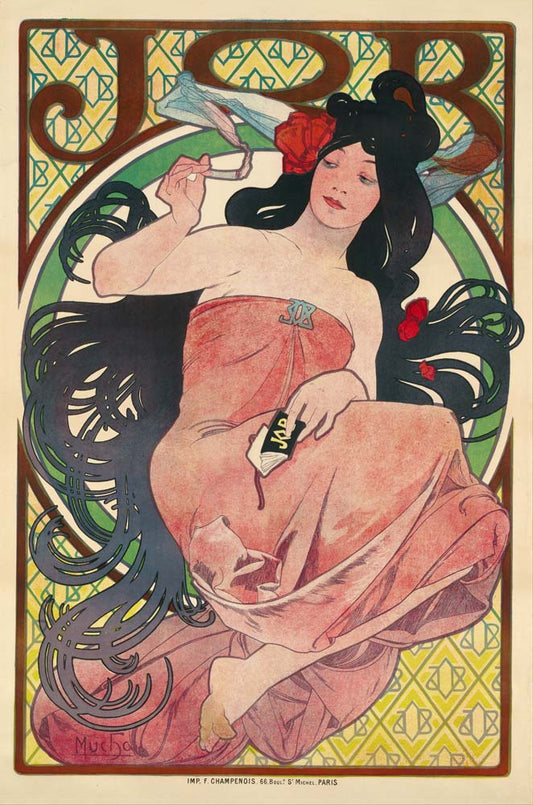 Alphonse Mucha - Job - Google Art Project vintage artwork by Alphonse Mucha, 16x12" (A3 size) poster print