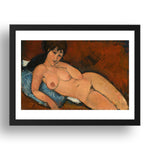 Amedeo Modigliani Nude on a Blue Cushion (1917),  vintage art, A3 (16x12") Poster Print