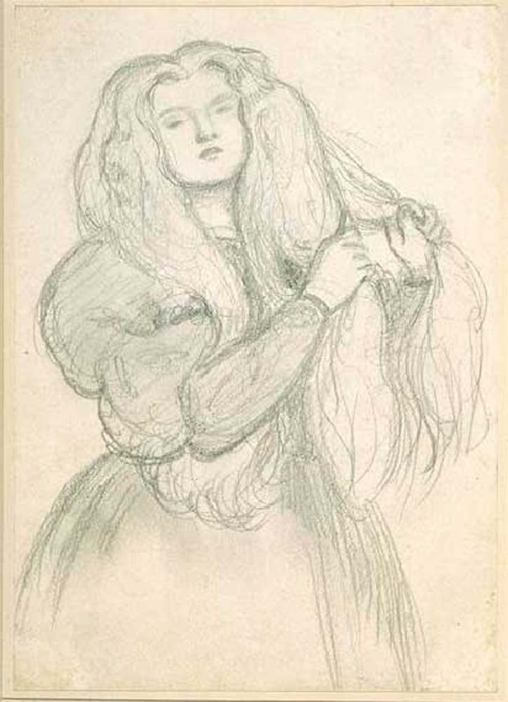 Annie Miller, 1860-63 (2) by Dante Gabriel Rossetti, English Pre-Raphaelite Painter,16x12"(A3) Poster Print