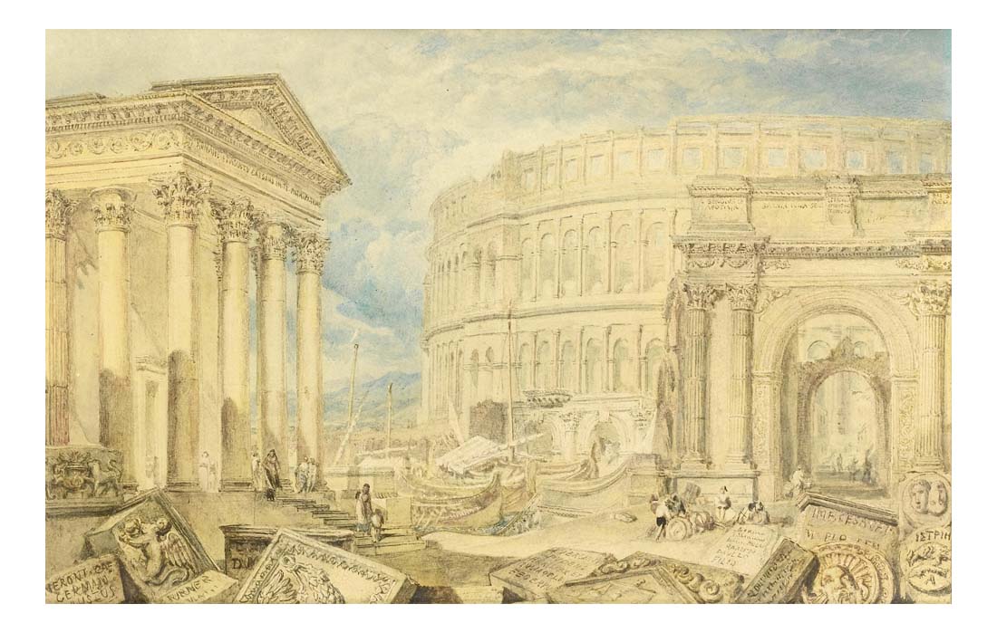 Antiquities of Pola by John Mallord William Turner RA, 12x8"(A4) Poster