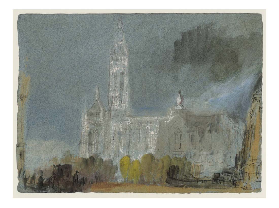 Antwerp Cathedral from the Place Verte, 1839 by John Mallord William Turner RA, 12x8"(A4) Poster