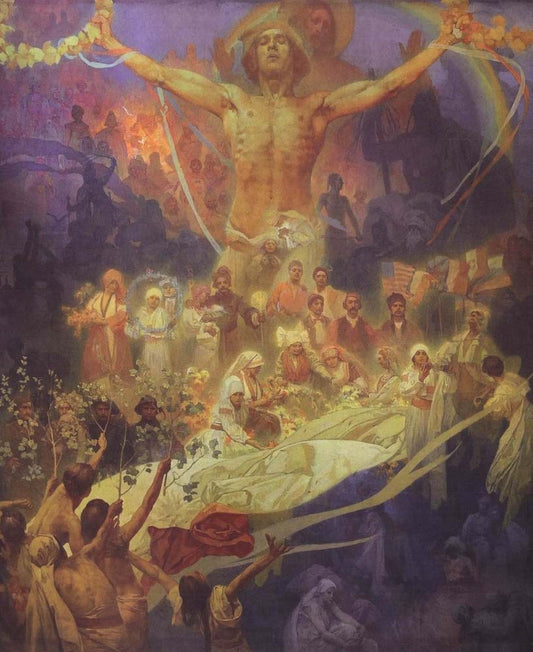 Apotheosis of the Slavs history - Alfons Mucha vintage artwork by Alphonse Mucha, 16x12" (A3 size) poster print
