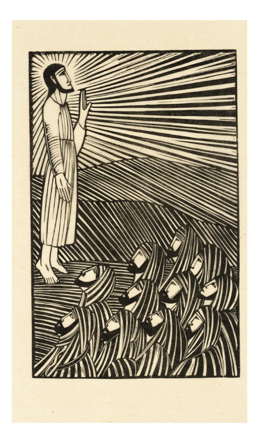 Ascension 1918, vintage art by Eric Gill, 12x8"(A4) Poster Print
