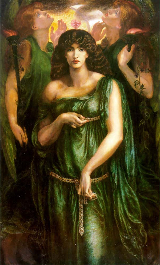 Astarte Syriaca, 1875-77 by Dante Gabriel Rossetti, pre-Raphaelite artist, 12x8" (A4) Poster
