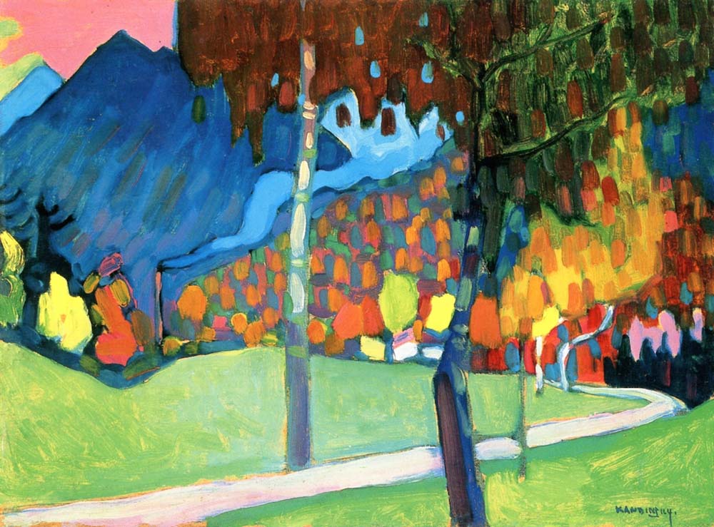 Autumn Study in Oberau - 1908 by Wassily Kandinsky, 12x8"(A4) Poster Print