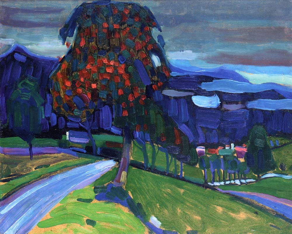 Autumn near Murnau - 1908 by Wassily Kandinsky, 16x12"(A3) Poster Print