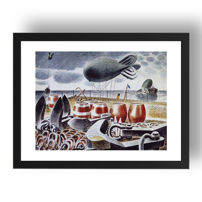 Barrage Balloonslores by Eric Ravilious, 17x13