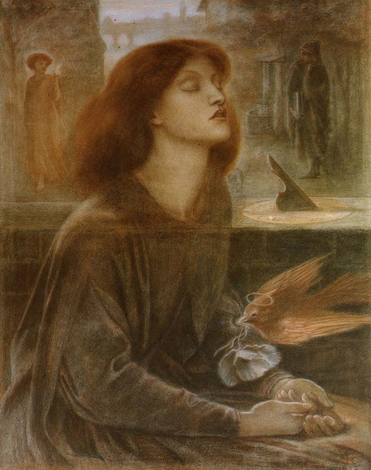 Beata Beatrix, 1872 by Dante Gabriel Rossetti, pre-Raphaelite artist, 12x8" (A4) Poster