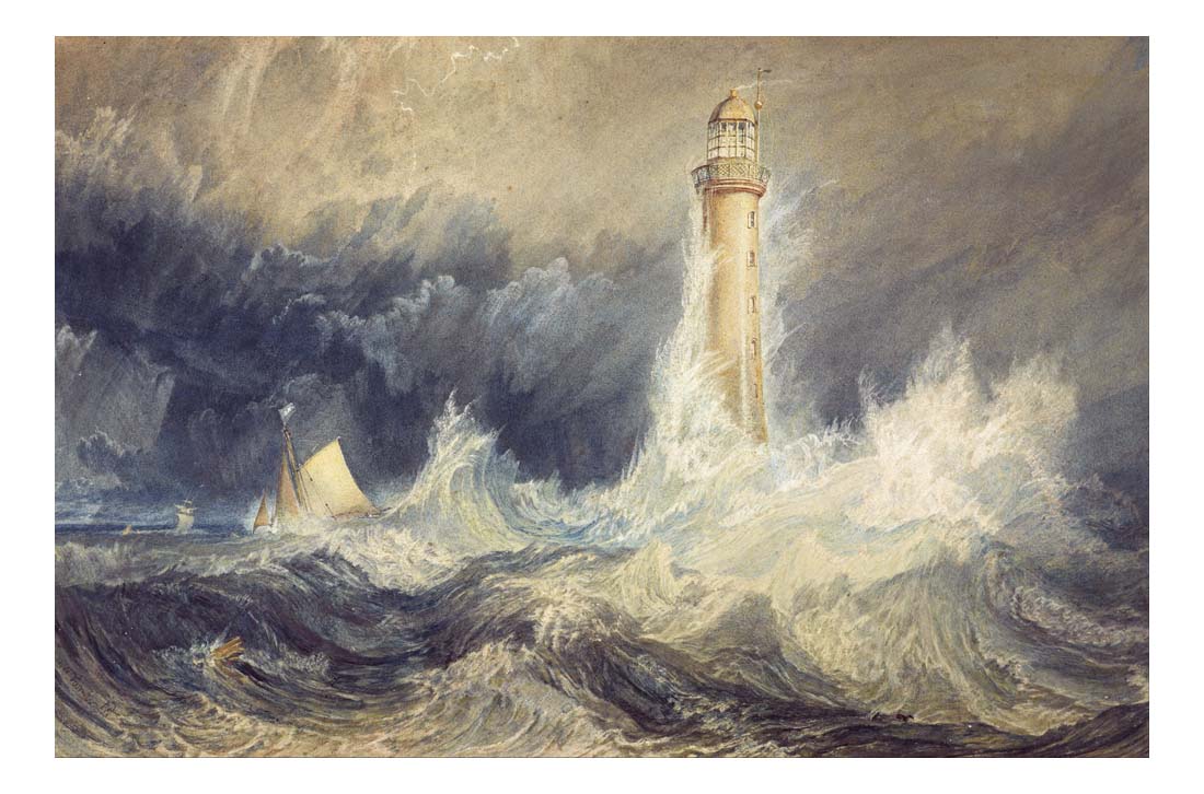 Bell Rock Lighthouse, 1819 by John Mallord William Turner RA, 12x8"(A4) Poster