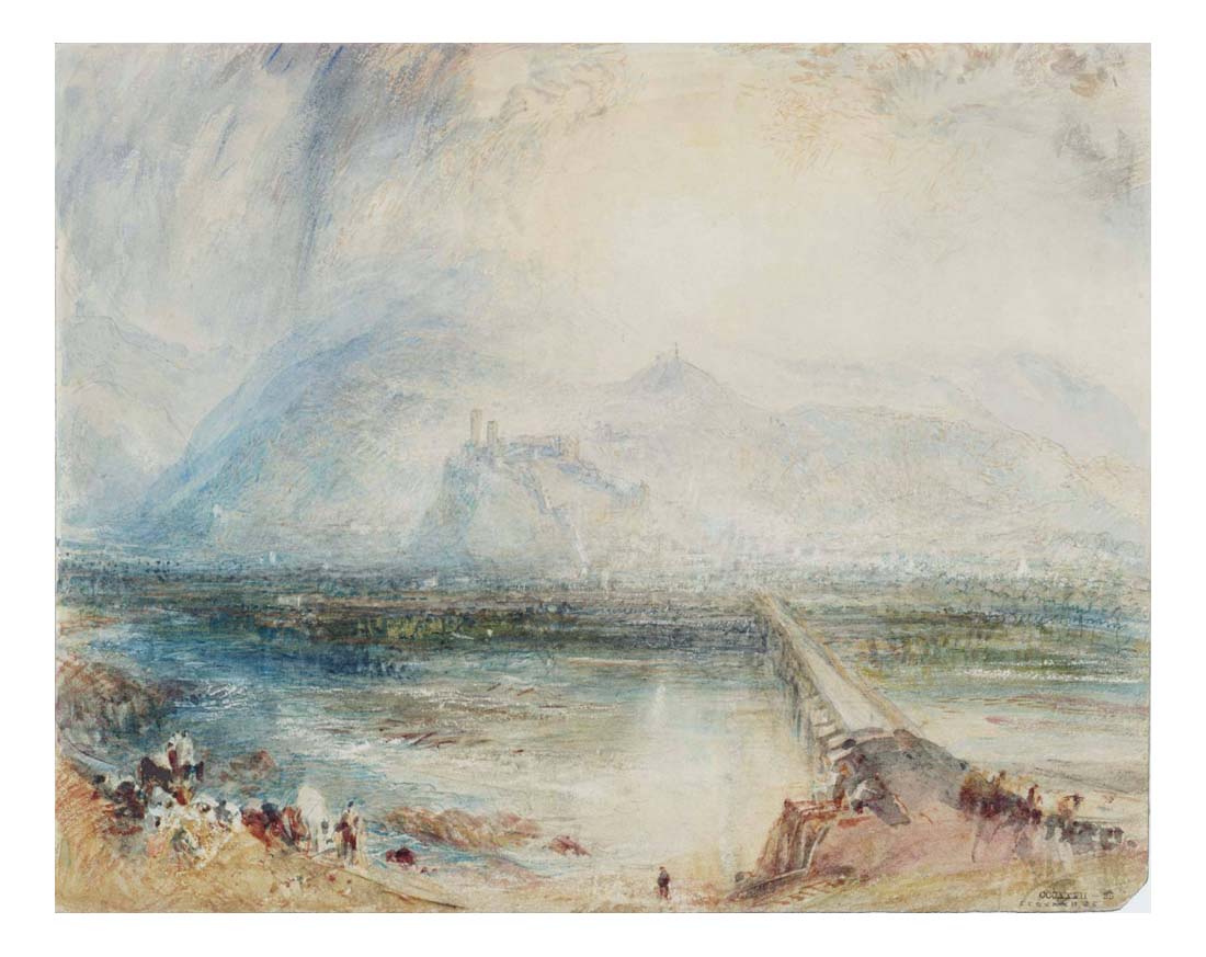 Bellinzona from the Road to Locarno, 1841 by John Mallord William Turner RA, 12x8"(A4) Poster
