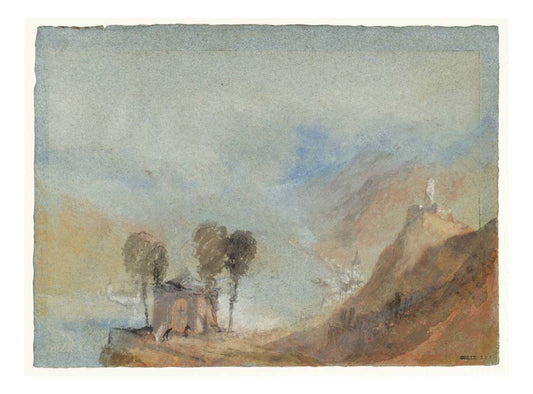Bernkastel and the Landshut, with a Hillside Shrine, 1839 by John Mallord William Turner RA, 12x8"(A4) Poster