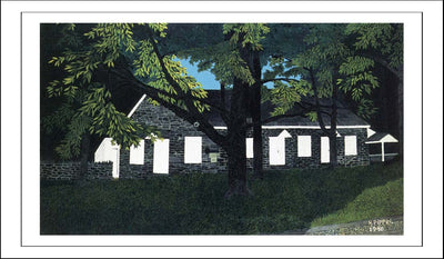 Birmingham Meeting House, 1940 by Horace Pippin, Classic African American artwork, 16x12" (A3) Poster Print
