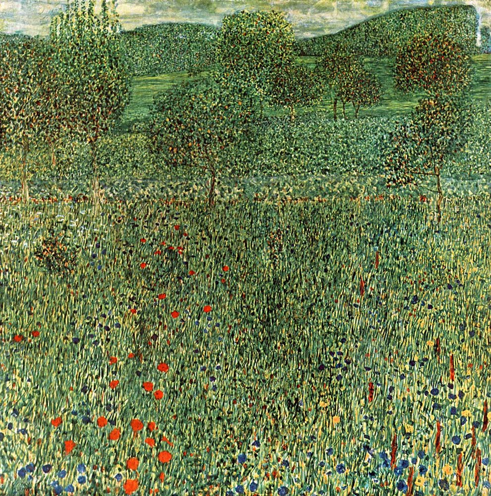 Blooming field - Gustav Klimt - 1909, 16x12" (A3) Poster Print