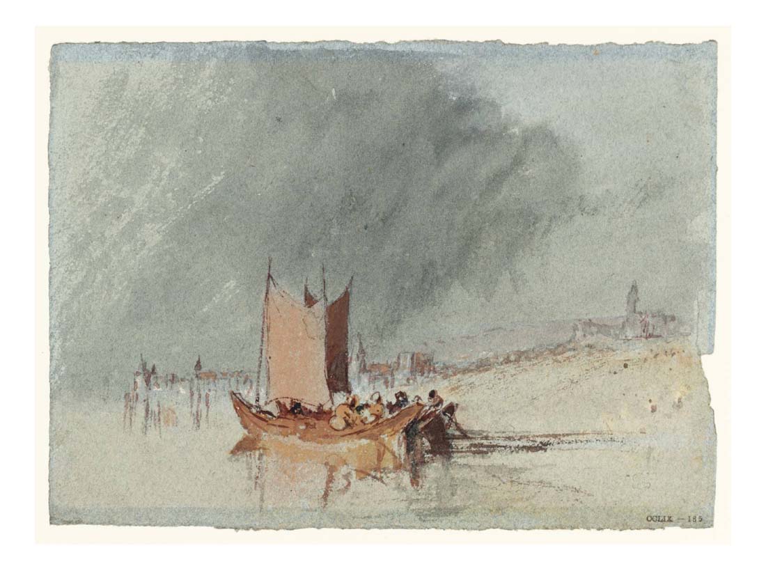 Boats on the Loire, Possibly near Ingrandes, 1826-28 by John Mallord William Turner RA, 12x8"(A4) Poster