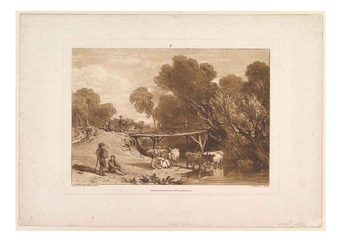 Bridge and Cows, from Liber Studiorum, part I, 1807 by John Mallord William Turner RA