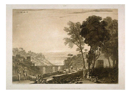 Bridge and Goats by John Mallord William Turner RA, 12x8"(A4) Poster