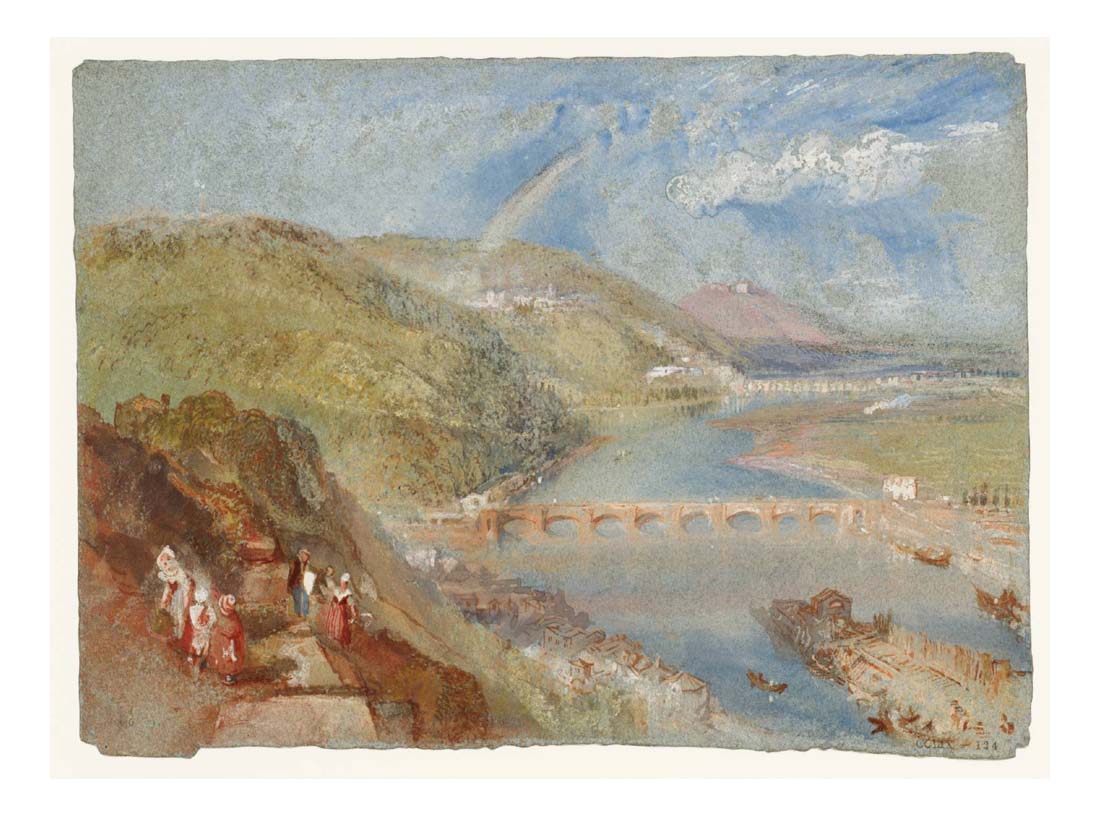 Bridge of St-Cloud from Sevres, 1833 by John Mallord William Turner RA, 12x8"(A4) Poster