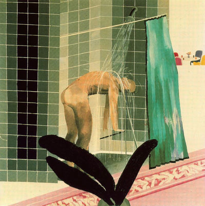Man in Shower in Beverly Hills by David Hockney,  16x12" (A3) Poster Print