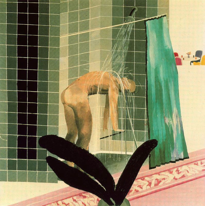 Man in Shower in Beverly Hills by David Hockney,  16x12
