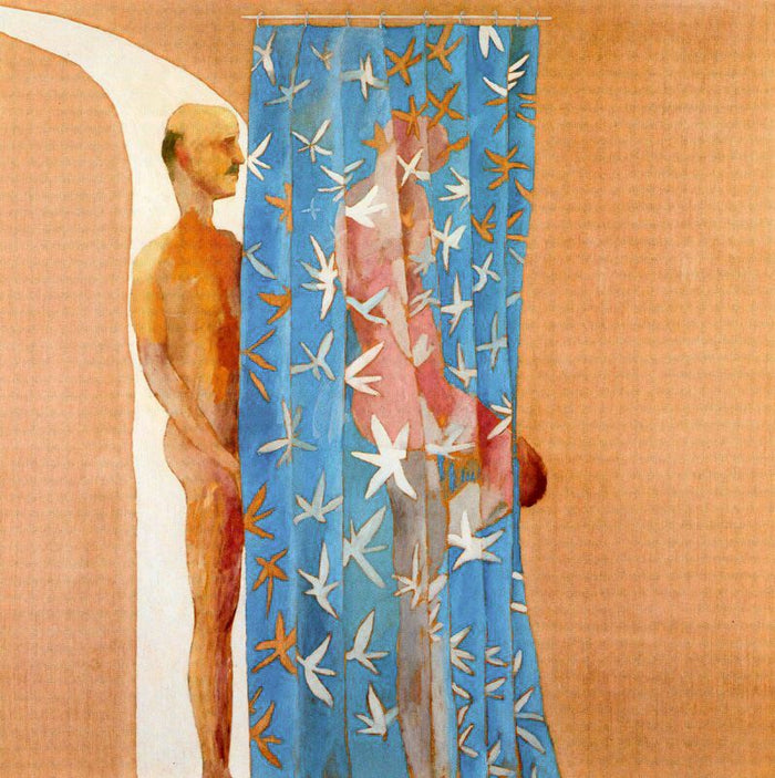 Two Men in a shower  by David Hockney,  16x12