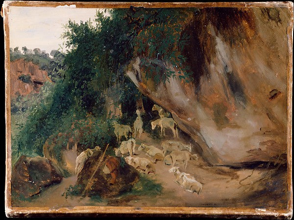 André Giroux:Flock of Sheep Civita Castellana late 1820s-16x12"(A3) Poster