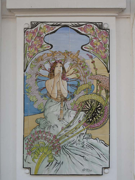 Céramique hotel Mondial (Menton) 1 vintage artwork by Alphonse Mucha, 12x8" (A4 size) poster print